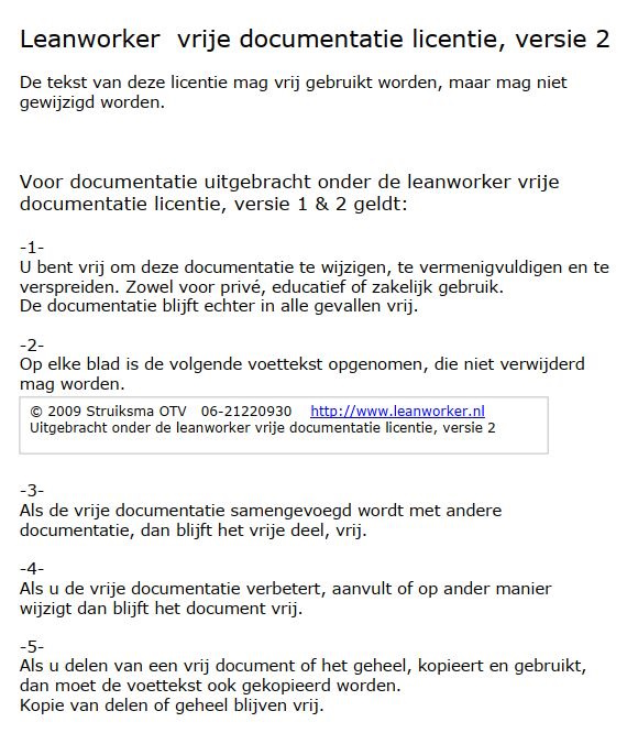 leanworker vrije documentatie licentie 